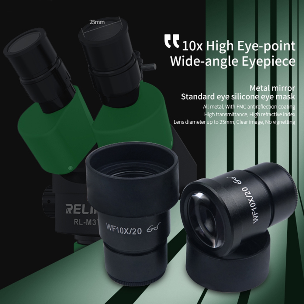 RELIFE RL-M3T-B1 Trinocular 7X-45X microscope for Mobile Phone Repair (Can be used with accessory mi