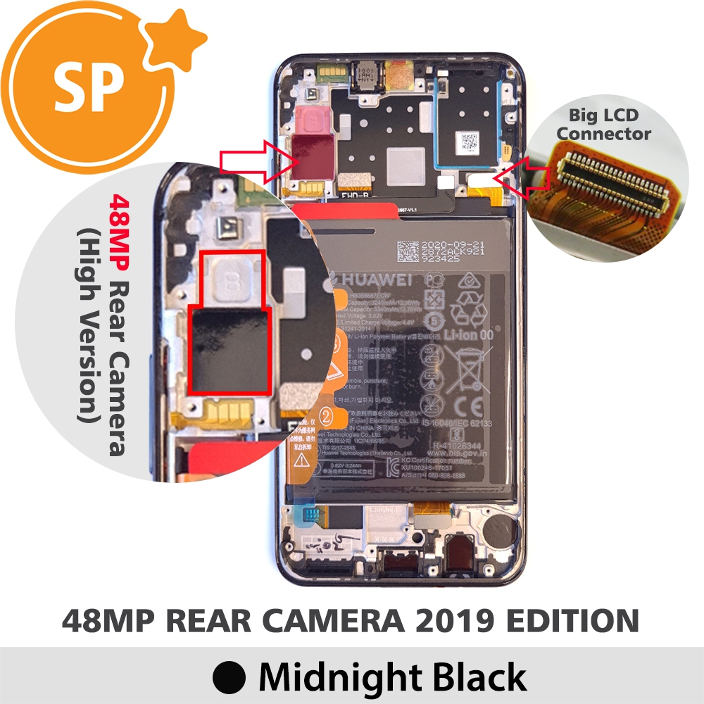 Huawei P30 lite LCD Screen Digitizer (48MP Rear Camera 2019 Edition) 02352RPW (Service Pack)-Midnigh