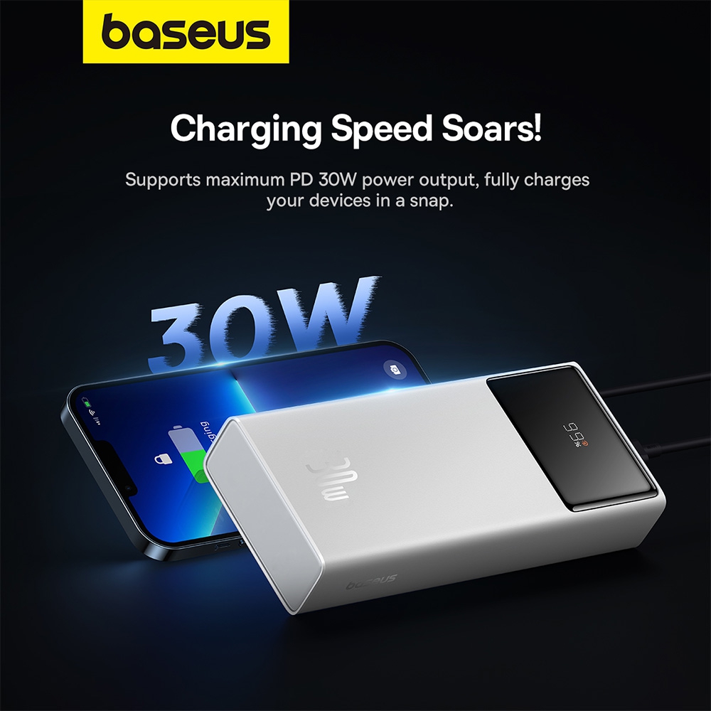 Baseus Star-Lord Digital Display Fast Charging Power Bank 20000mAh 30W-White