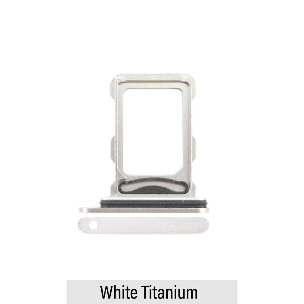 Dual SIM Card Tray for iPhone 16 Pro / 16 Pro Max- White Titanium (Compatible with Single SIM Phones