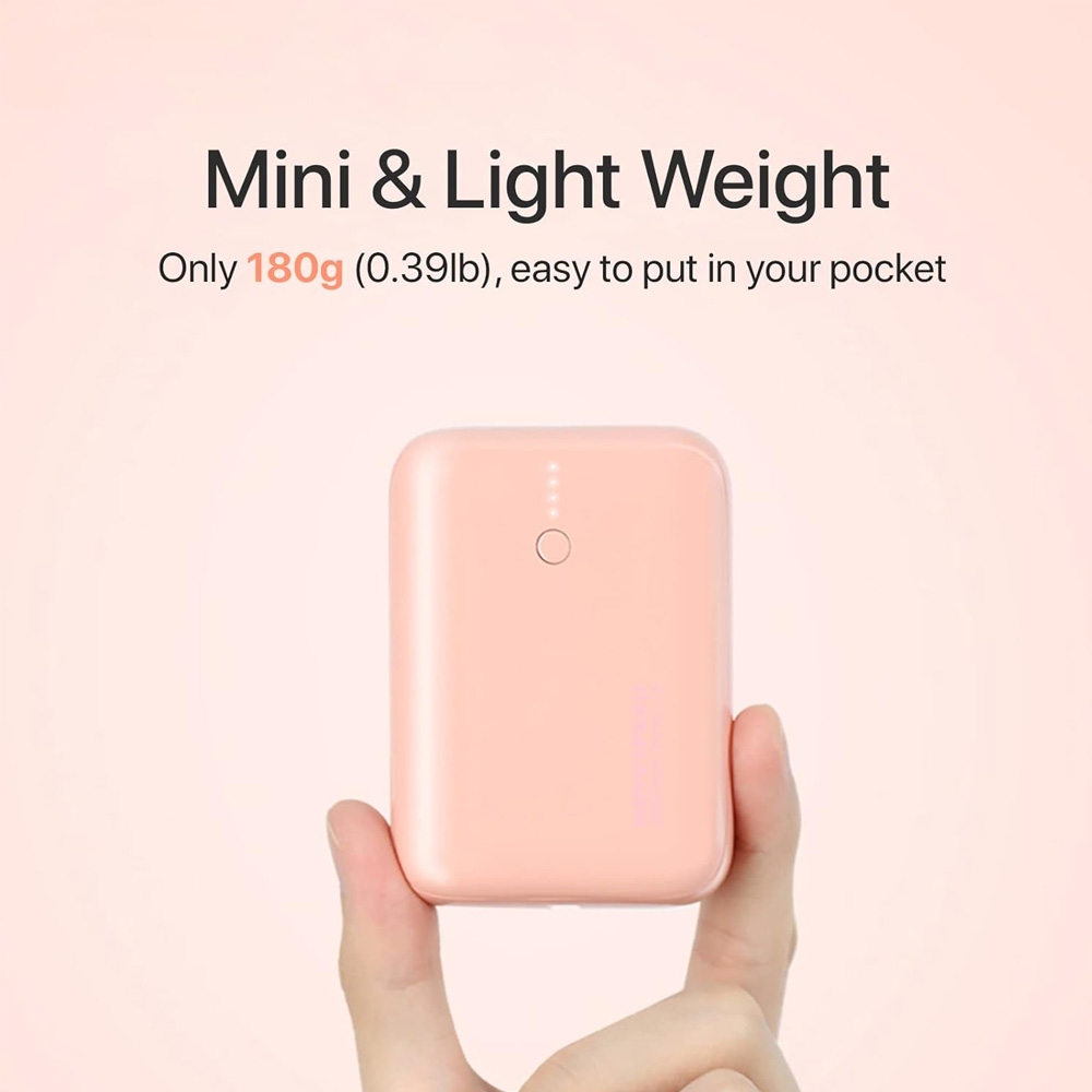 MOVE SPEED Portable Charger Mini Cute Power Bank 10000mAh 22.5W (YSPBQ10-22)-Pink (Motherboard Upgra