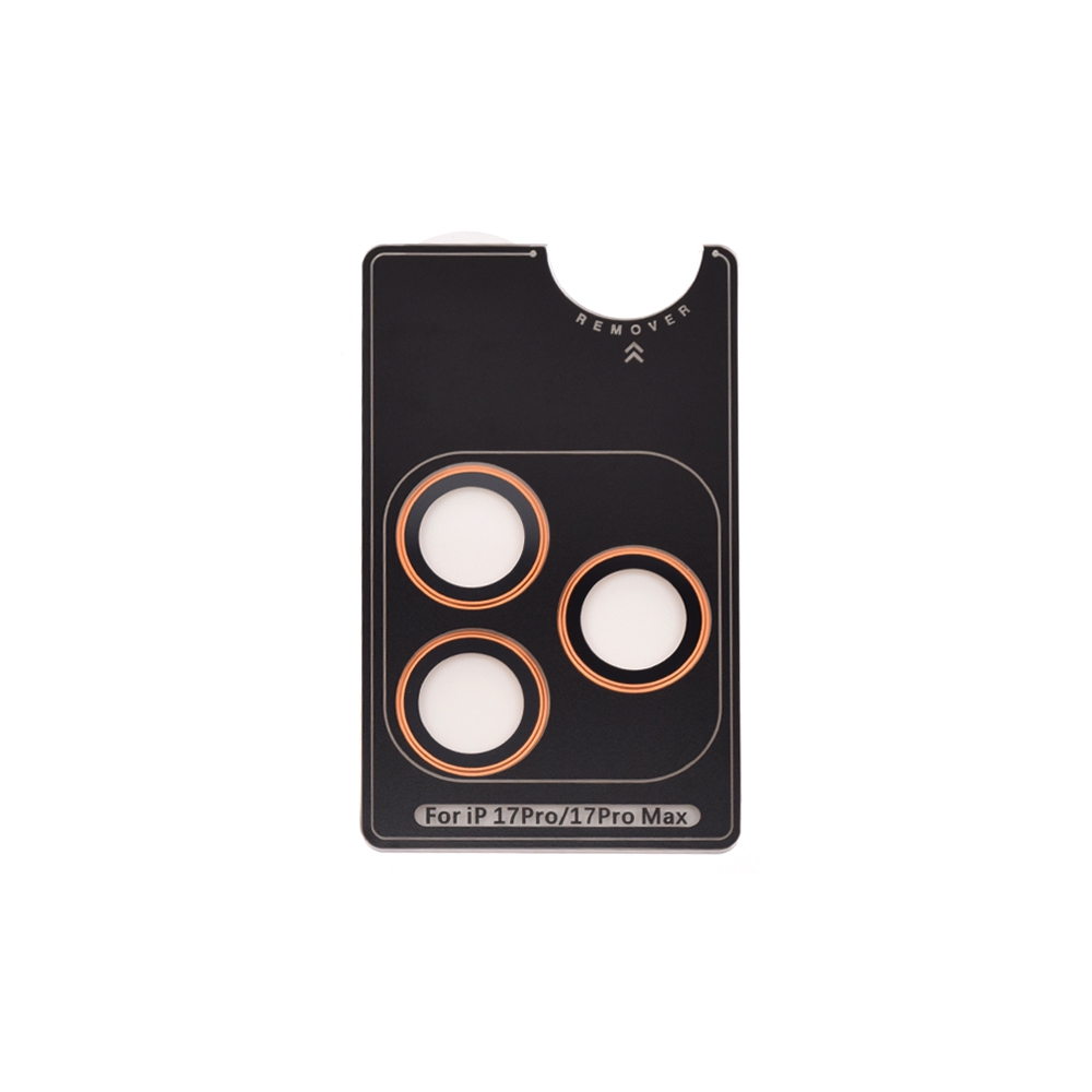 Kinglas Metal Ring HD Tempered Glass Camera Lens Protector Film*iPhone 17 Pro / Pro Max-Orange