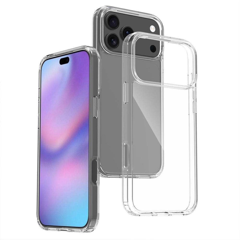 iPhone 17 Pro Max High Quality Acrylic + TPU Hybrid Transparent Case Cover 
