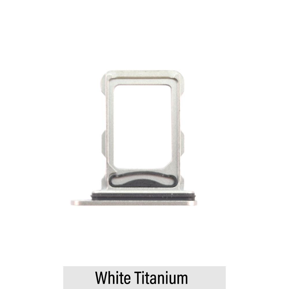 Dual SIM Card Tray for iPhone 16 Pro / 16 Pro Max- White Titanium (Compatible with Single SIM Phones